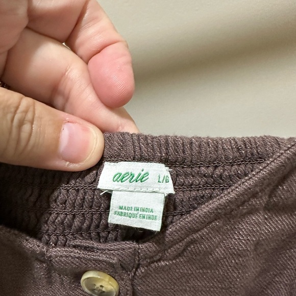 Aerie Chocolate Button-Up Romper - Picture 3 of 4